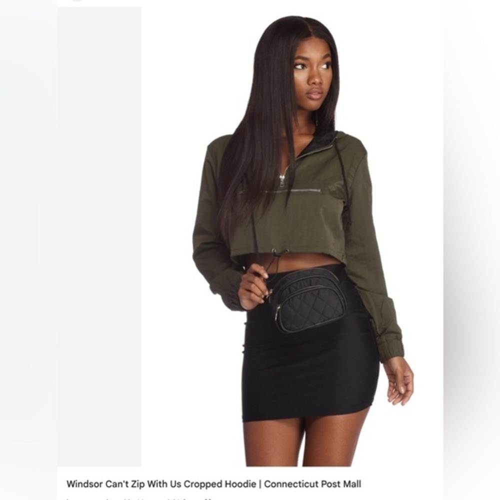 Windsor Olive Cropped Hoodie